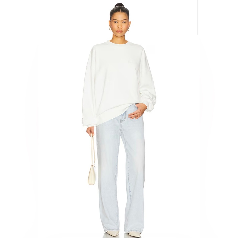 Anine Bing White Oversized Crewneck Sweatshirt